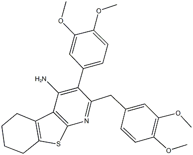 2-(3,4-dimethoxybenzyl)-3-(3,4-dimethoxyphenyl)-5,6,7,8-tetrahydro[1]benzothieno[2,3-b]pyridin-4-ylamine Struktur