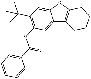 3-tert-butyl-6,7,8,9-tetrahydrodibenzo[b,d]furan-2-yl benzoate Struktur