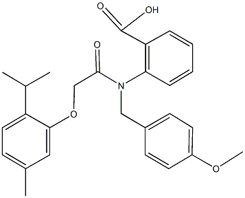 2-[[(2-isopropyl-5-methylphenoxy)acetyl](4-methoxybenzyl)amino]benzoic acid Struktur