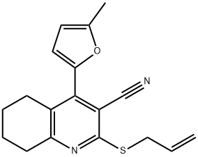 2-(allylsulfanyl)-4-(5-methyl-2-furyl)-5,6,7,8-tetrahydro-3-quinolinecarbonitrile Struktur