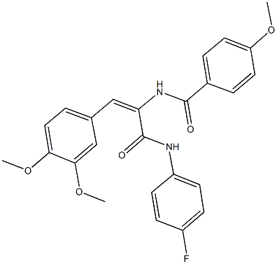 N-{2-(3,4-dimethoxyphenyl)-1-[(4-fluoroanilino)carbonyl]vinyl}-4-methoxybenzamide Struktur