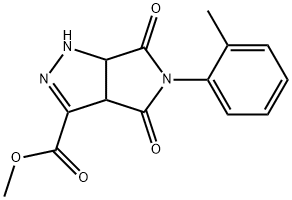 methyl 5-(2-methylphenyl)-4,6-dioxo-1,3a,4,5,6,6a-hexahydropyrrolo[3,4-c]pyrazole-3-carboxylate Struktur