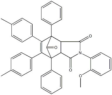 4-(2-methoxyphenyl)-8,9-bis(4-methylphenyl)-1,7-diphenyl-4-azatricyclo[5.2.1.0~2,6~]dec-8-ene-3,5,10-trione Struktur