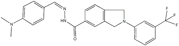 N'-[4-(dimethylamino)benzylidene]-2-[3-(trifluoromethyl)phenyl]-5-isoindolinecarbohydrazide Struktur