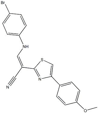 3-(4-bromoanilino)-2-[4-(4-methoxyphenyl)-1,3-thiazol-2-yl]acrylonitrile Struktur