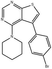 5-(4-bromophenyl)-4-(1-piperidinyl)thieno[2,3-d]pyrimidine Struktur