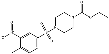 ethyl 4-({3-nitro-4-methylphenyl}sulfonyl)-1-piperazinecarboxylate Struktur