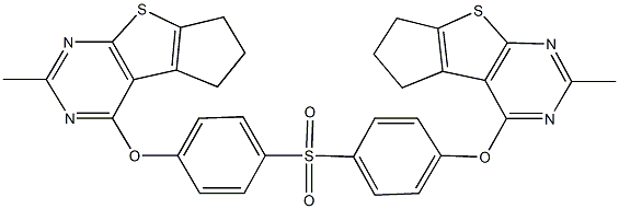 bis{4-[(2-methyl-6,7-dihydro-5H-cyclopenta[4,5]thieno[2,3-d]pyrimidin-4-yl)oxy]phenyl} sulfone Struktur