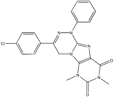 3-(4-chlorophenyl)-6,8-dimethyl-1-phenyl-1,6-dihydro[1,2,4]triazino[4,3-e]purine-7,9(4H,8H)-dione Struktur