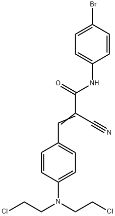 3-{4-[bis(2-chloroethyl)amino]phenyl}-N-(4-bromophenyl)-2-cyanoacrylamide Struktur