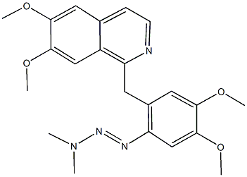 1-[2-(3,3-dimethyl-1-triazenyl)-4,5-dimethoxybenzyl]-6,7-dimethoxyisoquinoline Struktur