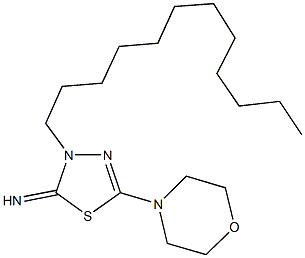 3-dodecyl-5-(4-morpholinyl)-1,3,4-thiadiazol-2(3H)-imine Struktur