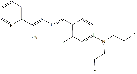 N'-{4-[bis(2-chloroethyl)amino]-2-methylbenzylidene}-2-pyridinecarbohydrazonamide Struktur