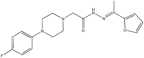 2-[4-(4-fluorophenyl)-1-piperazinyl]-N'-[1-(2-furyl)ethylidene]acetohydrazide Struktur