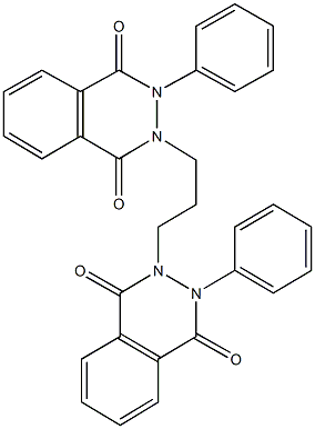 2-[3-(1,4-dioxo-3-phenyl-3,4-dihydro-2(1H)-phthalazinyl)propyl]-3-phenyl-2,3-dihydro-1,4-phthalazinedione Struktur