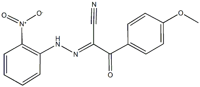 2-({2-nitrophenyl}hydrazono)-3-(4-methoxyphenyl)-3-oxopropanenitrile Struktur