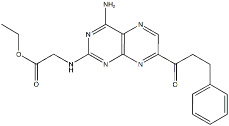 ethyl {[4-amino-7-(3-phenylpropanoyl)-2-pteridinyl]amino}acetate Struktur