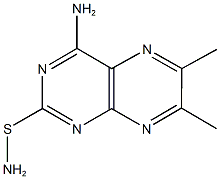 2-(aminosulfanyl)-6,7-dimethyl-4-pteridinamine Struktur