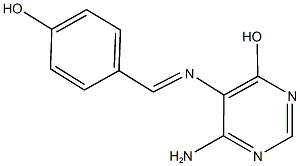 6-amino-5-[(4-hydroxybenzylidene)amino]-4-pyrimidinol Struktur