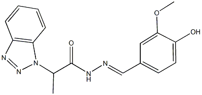 2-(1H-1,2,3-benzotriazol-1-yl)-N'-(4-hydroxy-3-methoxybenzylidene)propanohydrazide Struktur