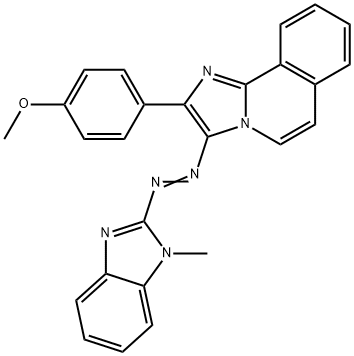 methyl 4-{3-[(1-methyl-1H-benzimidazol-2-yl)diazenyl]imidazo[2,1-a]isoquinolin-2-yl}phenyl ether Struktur