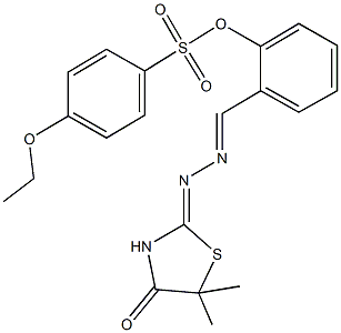 2-[2-(5,5-dimethyl-4-oxo-1,3-thiazolidin-2-ylidene)carbohydrazonoyl]phenyl 4-ethoxybenzenesulfonate Struktur