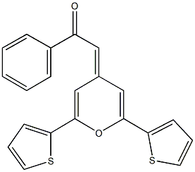 2-[2,6-di(2-thienyl)-4H-pyran-4-ylidene]-1-phenylethanone Struktur