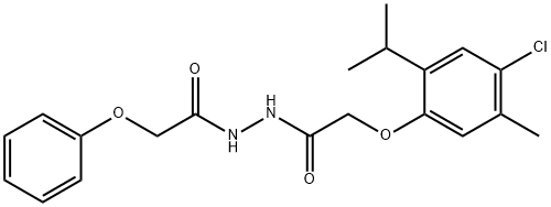 2-(4-chloro-2-isopropyl-5-methylphenoxy)-N'-(phenoxyacetyl)acetohydrazide Struktur