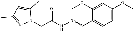 N'-(2,4-dimethoxybenzylidene)-2-(3,5-dimethyl-1H-pyrazol-1-yl)acetohydrazide Struktur