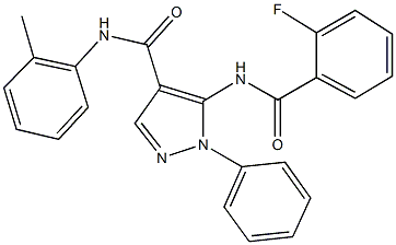 5-[(2-fluorobenzoyl)amino]-N-(2-methylphenyl)-1-phenyl-1H-pyrazole-4-carboxamide Struktur