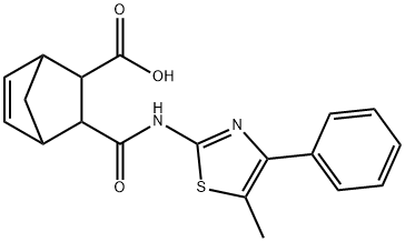 3-{[(5-methyl-4-phenyl-1,3-thiazol-2-yl)amino]carbonyl}bicyclo[2.2.1]hept-5-ene-2-carboxylic acid Struktur