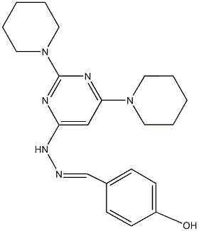 4-hydroxybenzaldehyde (2,6-dipiperidin-1-ylpyrimidin-4-yl)hydrazone Struktur