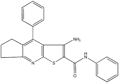 3-amino-N,4-diphenyl-6,7-dihydro-5H-cyclopenta[b]thieno[3,2-e]pyridine-2-carboxamide Struktur