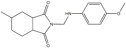 2-[(4-methoxyanilino)methyl]-5-methylhexahydro-1H-isoindole-1,3(2H)-dione Struktur