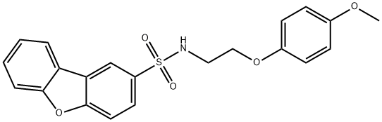 N-[2-(4-methoxyphenoxy)ethyl]dibenzo[b,d]furan-2-sulfonamide Struktur