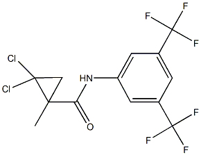 N-[3,5-bis(trifluoromethyl)phenyl]-2,2-dichloro-1-methylcyclopropanecarboxamide Struktur