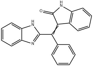 3-[1H-benzimidazol-2-yl(phenyl)methylene]-1,3-dihydro-2H-indol-2-one Struktur