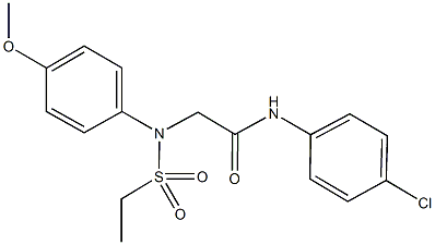 N-(4-chlorophenyl)-2-[(ethylsulfonyl)-4-methoxyanilino]acetamide Struktur