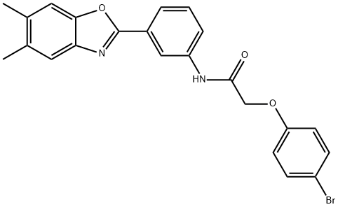 2-(4-bromophenoxy)-N-[3-(5,6-dimethyl-1,3-benzoxazol-2-yl)phenyl]acetamide Struktur