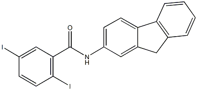 N-(9H-fluoren-2-yl)-2,5-diiodobenzamide Struktur