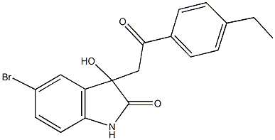 5-bromo-3-[2-(4-ethylphenyl)-2-oxoethyl]-3-hydroxy-1,3-dihydro-2H-indol-2-one Struktur