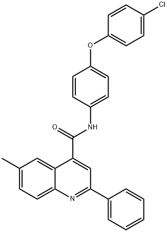 N-[4-(4-chlorophenoxy)phenyl]-6-methyl-2-phenyl-4-quinolinecarboxamide Struktur