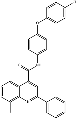 N-[4-(4-chlorophenoxy)phenyl]-8-methyl-2-phenyl-4-quinolinecarboxamide Struktur