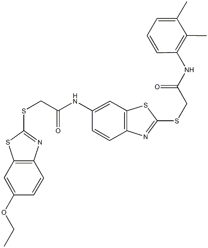 N-(2-{[2-(2,3-dimethylanilino)-2-oxoethyl]sulfanyl}-1,3-benzothiazol-6-yl)-2-[(6-ethoxy-1,3-benzothiazol-2-yl)sulfanyl]acetamide Struktur