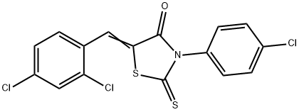 3-(4-chlorophenyl)-5-(2,4-dichlorobenzylidene)-2-thioxo-1,3-thiazolidin-4-one Struktur