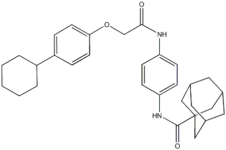 N-(4-{[2-(4-cyclohexylphenoxy)acetyl]amino}phenyl)-1-adamantanecarboxamide Struktur