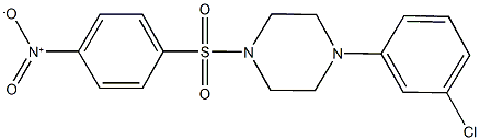 1-(3-chlorophenyl)-4-({4-nitrophenyl}sulfonyl)piperazine Struktur