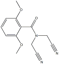 N,N-bis(cyanomethyl)-2,6-dimethoxybenzamide Struktur