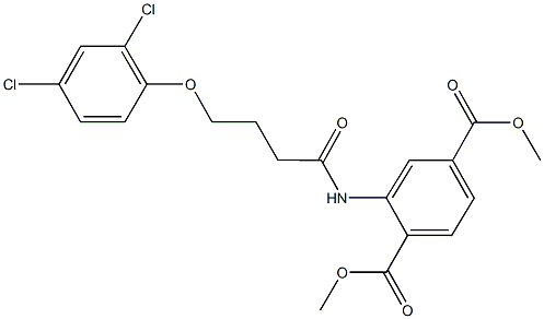 dimethyl 2-{[4-(2,4-dichlorophenoxy)butanoyl]amino}terephthalate Struktur