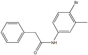 N-(4-bromo-3-methylphenyl)-2-phenylacetamide Struktur